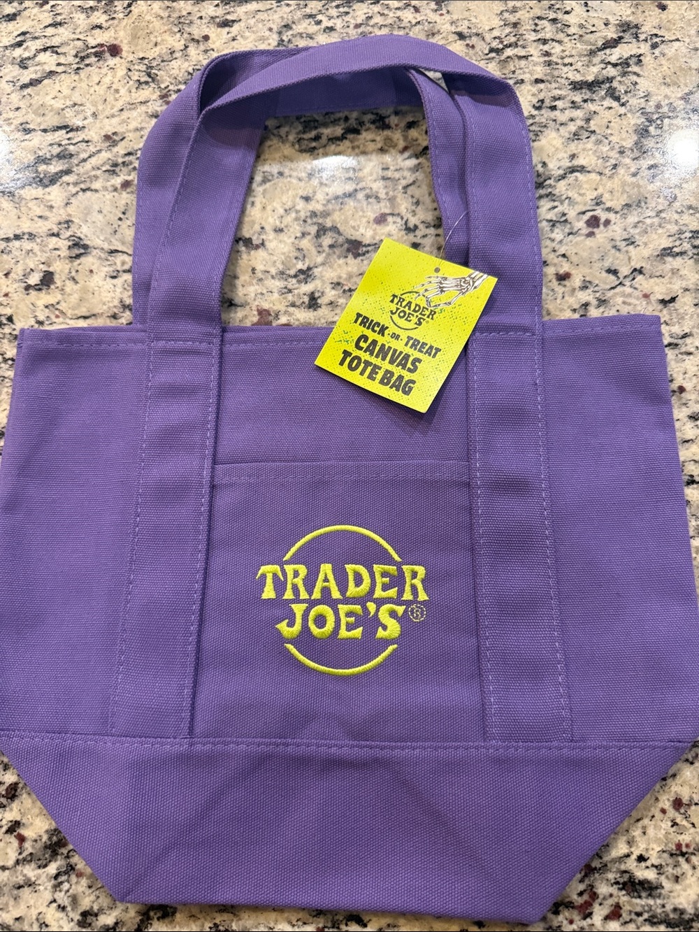 Trader Joe's Purple Mini Canvas Tote Bag
